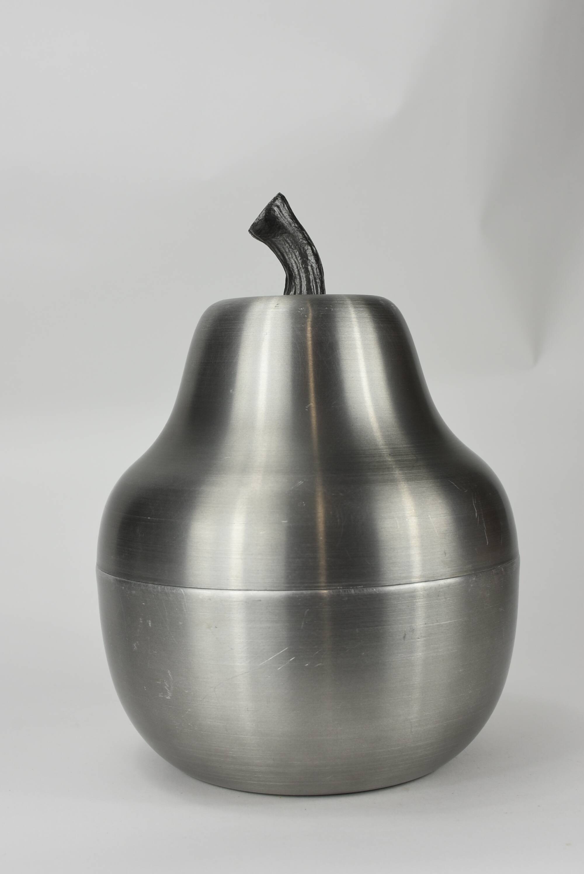 Pear-shaped ice bucket.