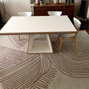 Extensible table Mood T1202 — Mobitec — White Fenix & walnut