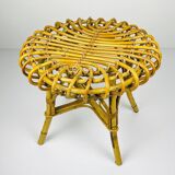 Vintage Rattan Stool attributed to Franco Albini, Italy, 1960s