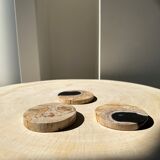 Set of 3 fossilized wooden coasters (clear)