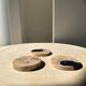 Set of 3 fossilized wooden coasters (clear)
