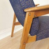 Vintage Royal Blue Armchair: Mid-Century Modern Lounge Chair