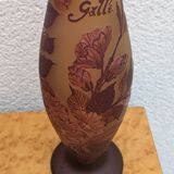 Signed lamp and vase, Tip Gallé – Acid-etched glass – Art Nouveau