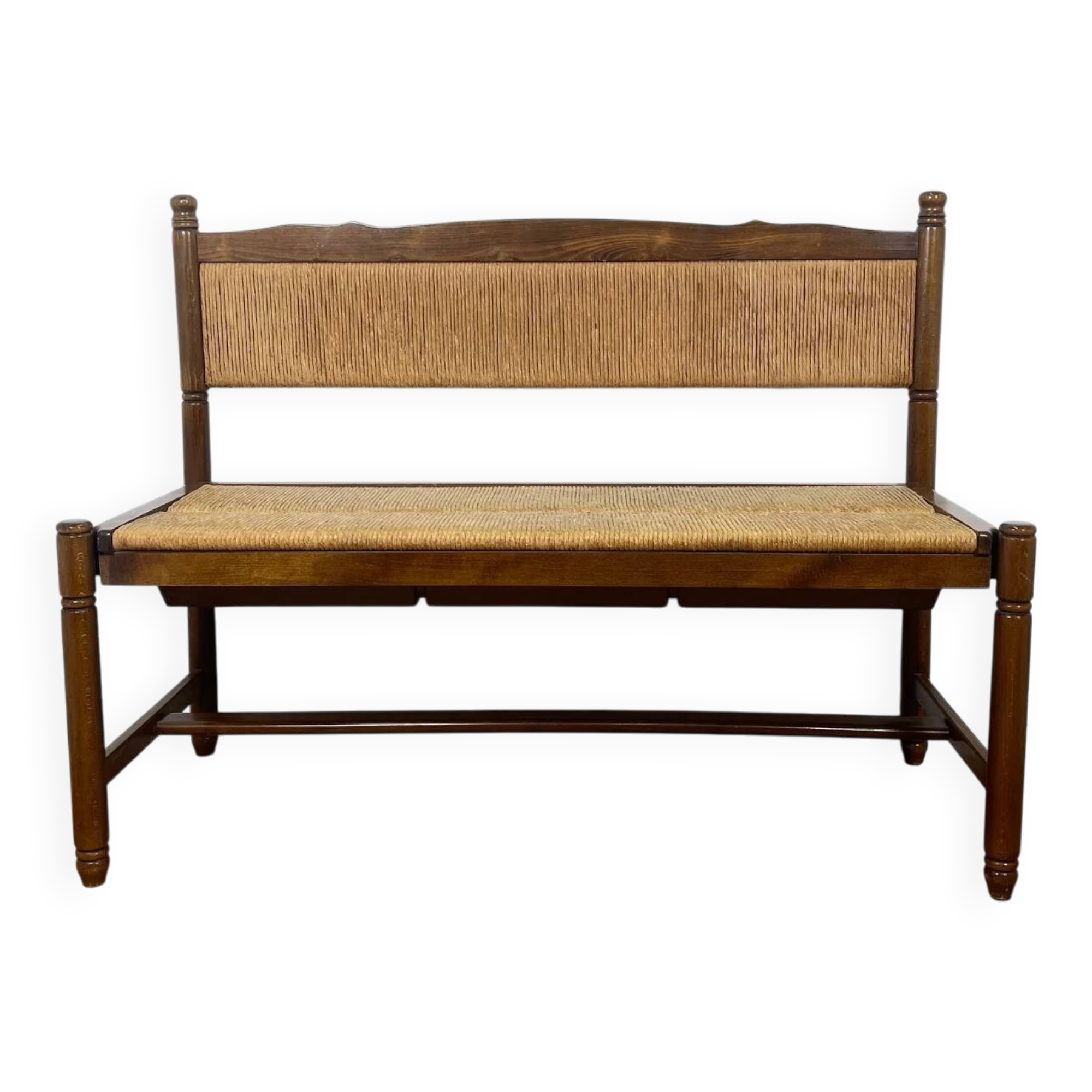 Provençal bench with backrest and integrated storage, 1960