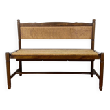 Provençal bench with backrest and integrated storage, 1960
