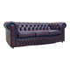 Chesterfield sofa in red leather 3 places from the 70s