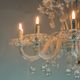 Venetian chandelier in colorless Murano glass, 12 arms of light