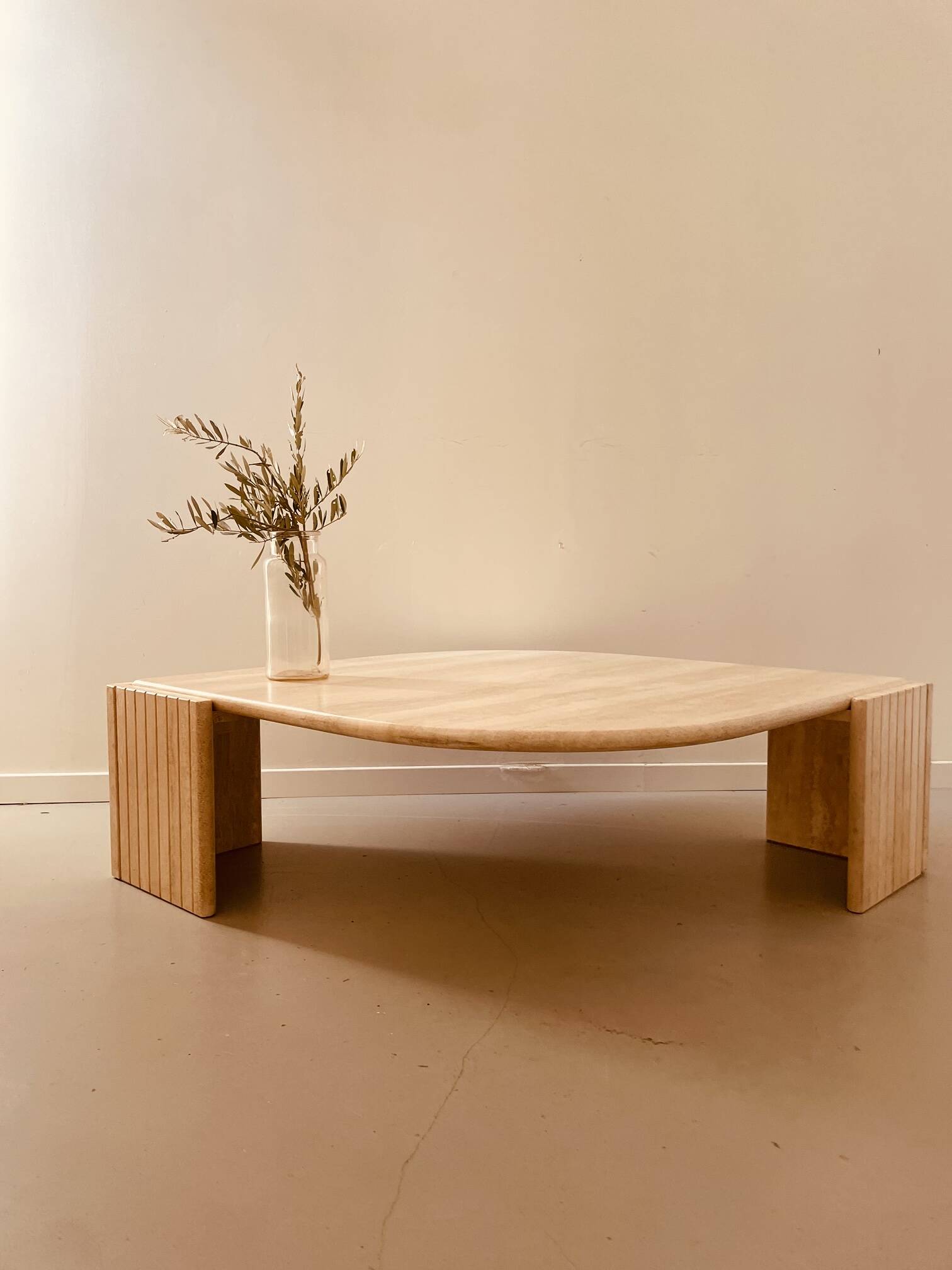 Travertine coffee table
