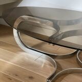 70s glass coffee table
