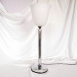 Large chrome and opaline lamp, Mazda and Ferdinand Solere, France, 1970