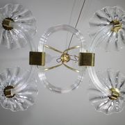 Extraordinary Art Deco Murano Glass and Bronze Chandelier by Barovier&Toso, 1950