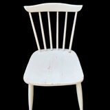Series of 4 vintage solid wood chairs Scandinavian style