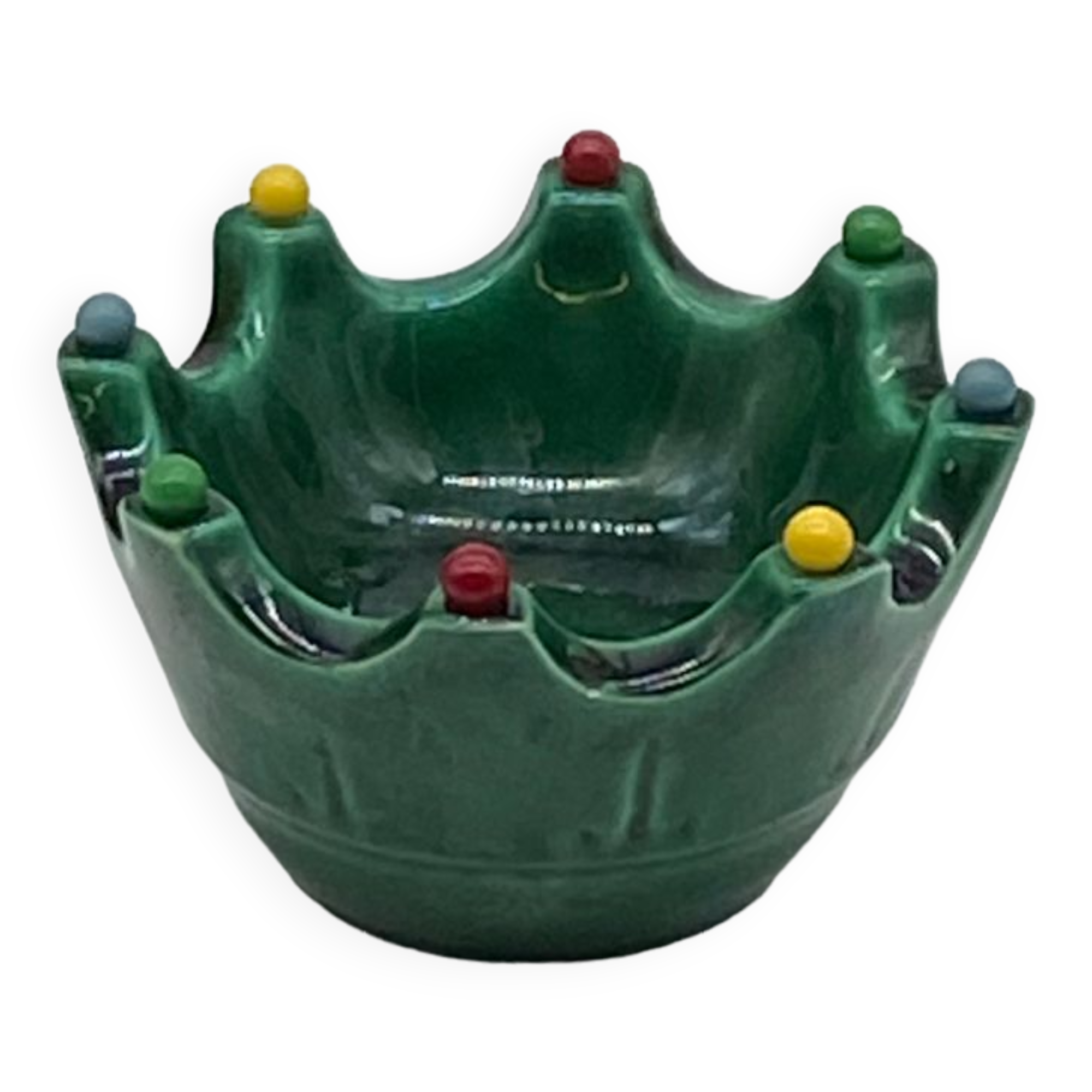 Dish, tray, aperitif server, ceramic, vintage, green, picks,