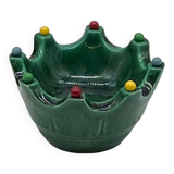 Dish, tray, aperitif server, ceramic, vintage, green, picks,