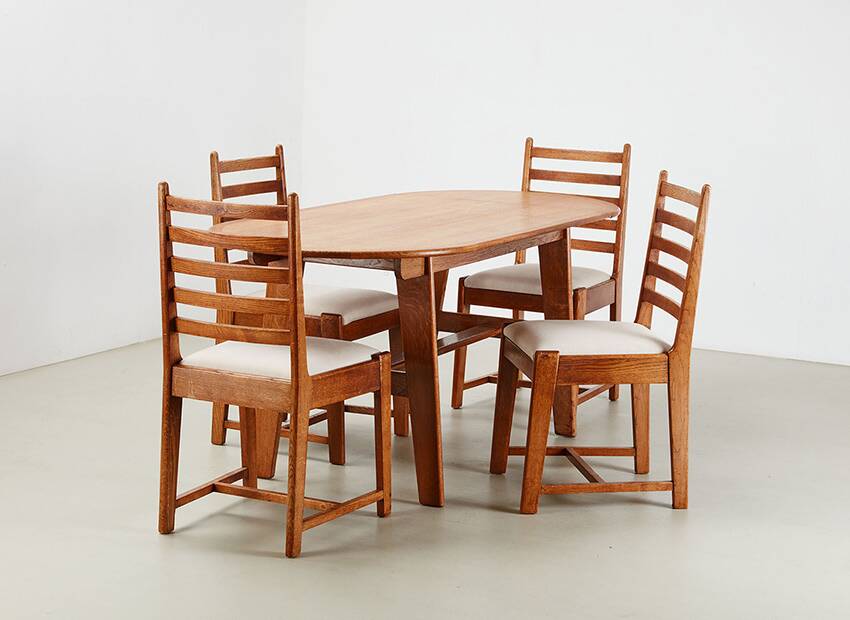 Rare Dining Set by Bas van Pelt for My Home Netherlands 1940s