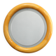 1970s Italian Round Mirror in Wooden Frame with Light