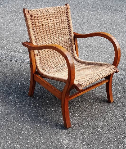 Bauhaus armchair Erich Dieckmann in beech and wicker