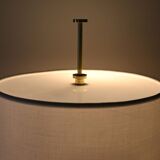 Vintage Scandinavian Brass and Fabric Floor Lamp
