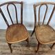 Set of 4 vintage wooden bistro chairs