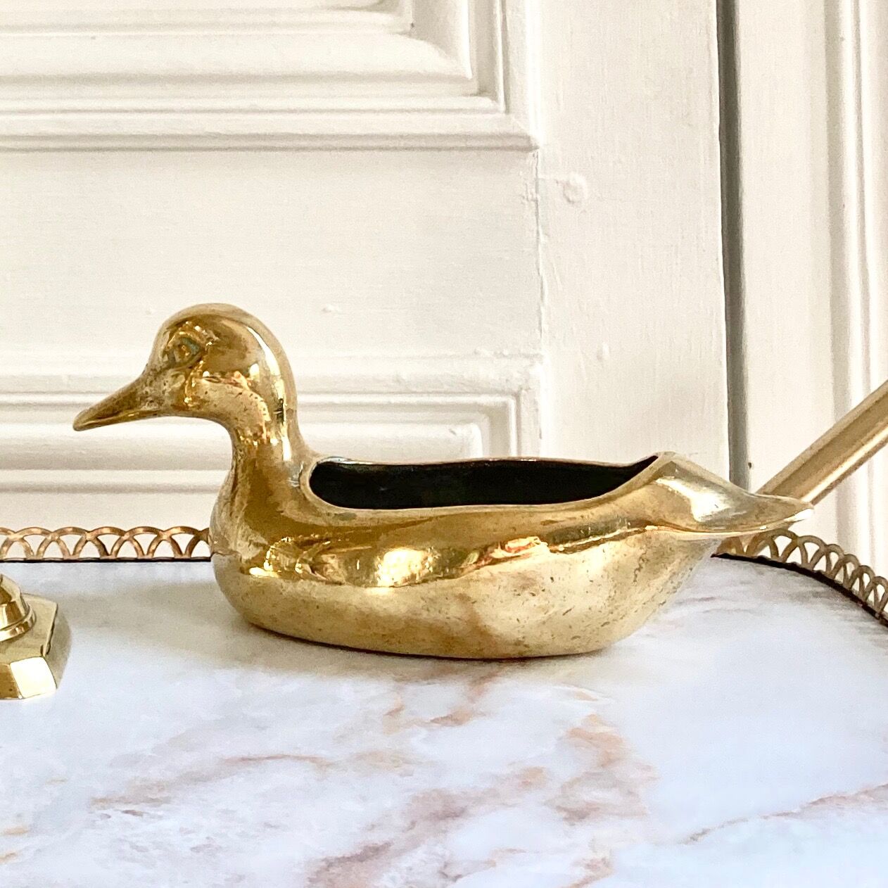 Empty solid brass duck pocket