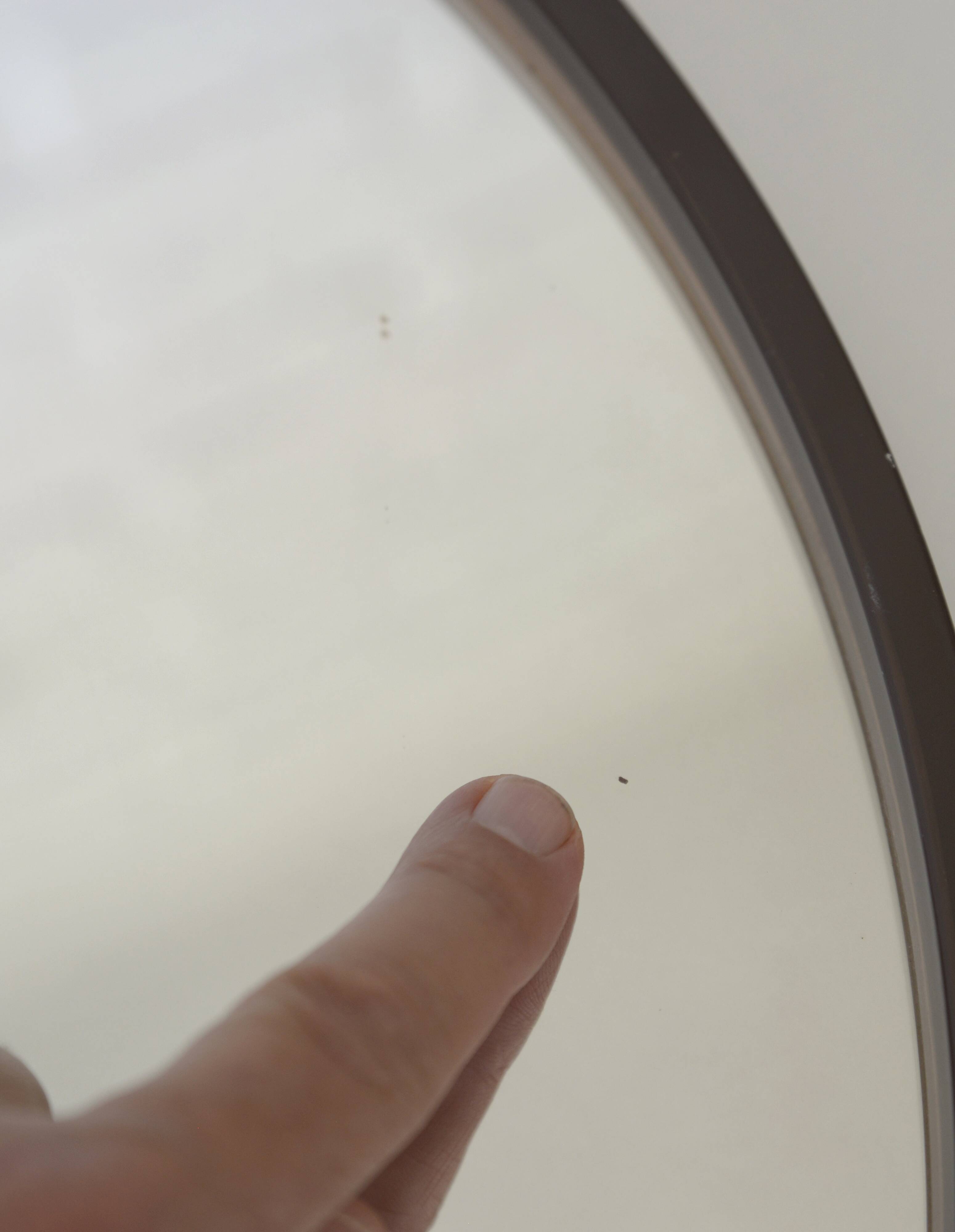 Vintage 1970s Round Wall Mirror / Attributed To Allibert / Space Age Bathroom Mirror