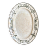 Plat ovale en terre de fer St Amand et Hamage, service "Médaillon"
