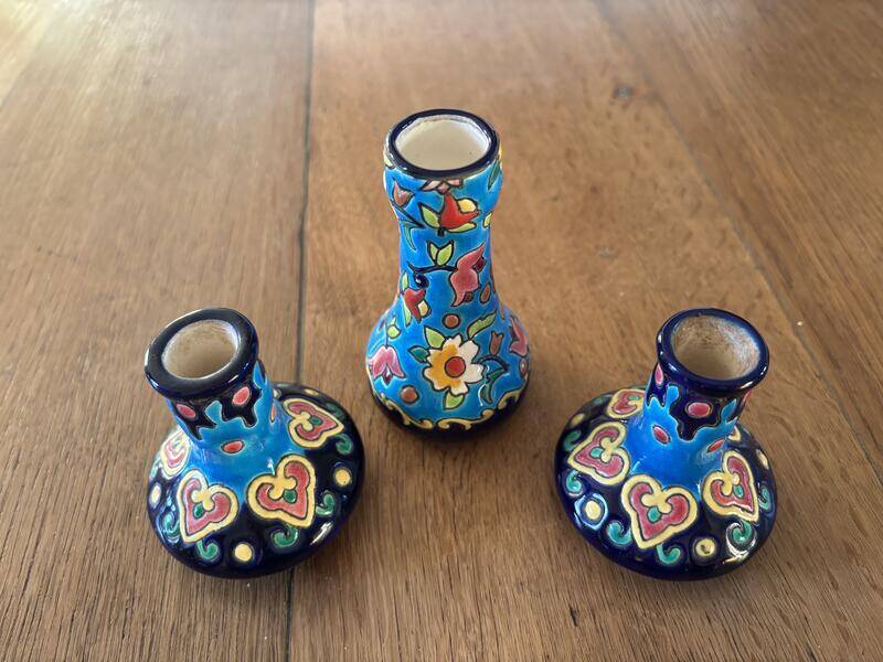 3 vases miniatures longwy