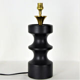 Vintage black ceramic lamp 1950