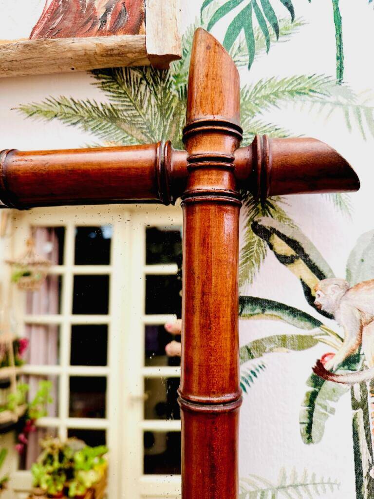 Vintage bamboo mirror