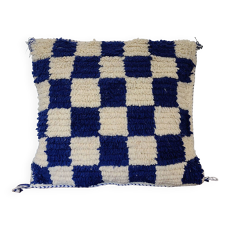 Coussin berbère Damier Bleu Béni Ouarain