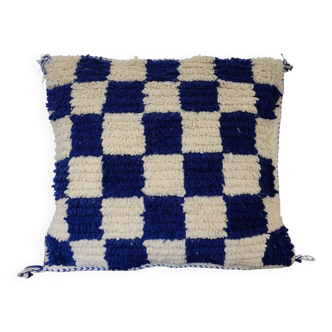 Berber cushion Damier Bleu Béni Ouarain
