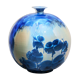 Japanese porcelain vase with blue crystalline glaze