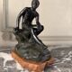 Hermès au repos, bronze Grand Tour, patine noir et verte, XIXème siècle