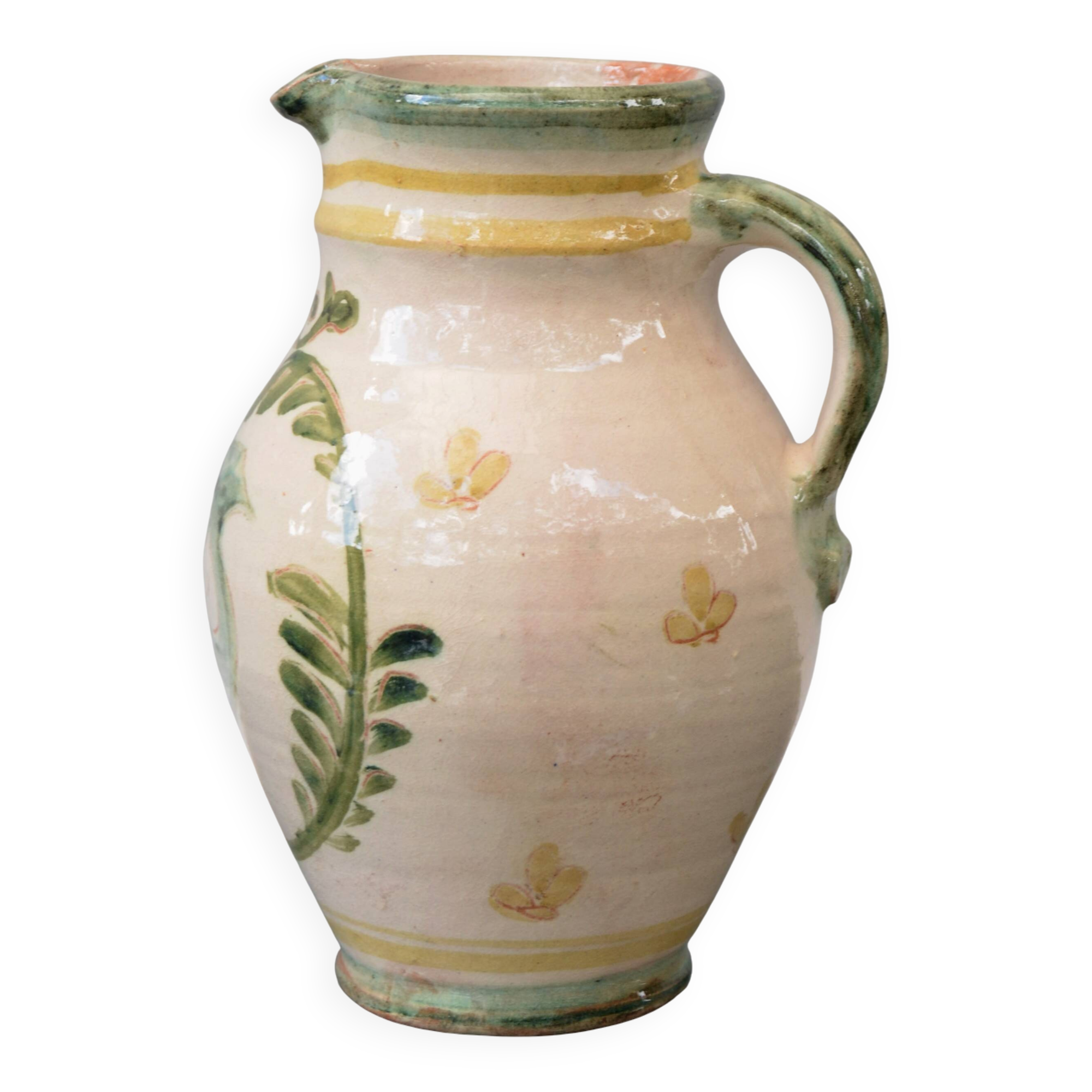 Cider or Wine Glazed Jug Germany Pottery Hand Painted Coat Of Arms Decorati