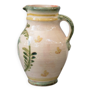 Cider or Wine Glazed Jug Germany Pottery Hand Painted Coat Of Arms Decorati