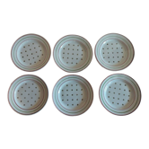 Série de six assiettes à dessert faïence Lunéville KG