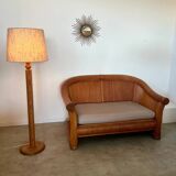 Old 2-seater rattan sofa Italian design from the 70s vintage