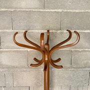Coat rack swivel parrot Baumann bistro style 1960 curved wood