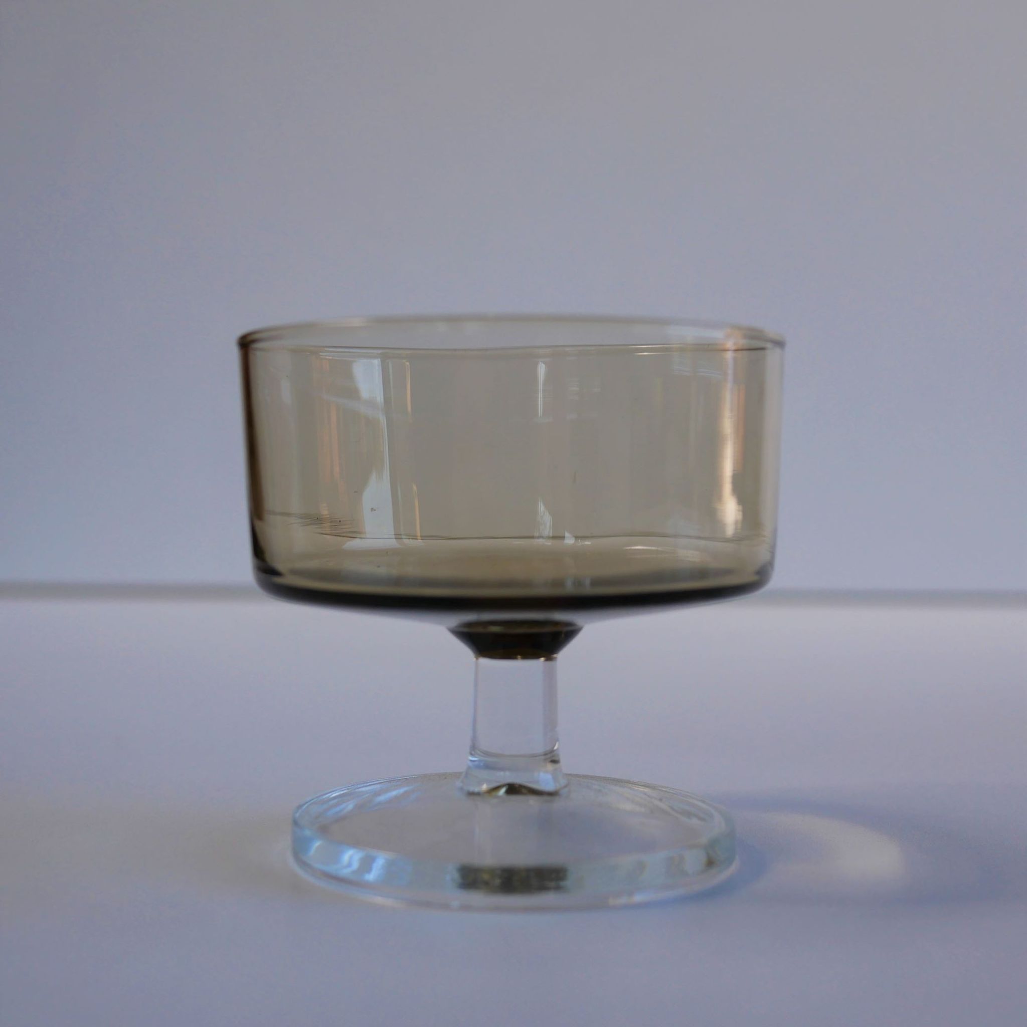 Set of 6 glasses vintage smoked glass model "Sweden" by Luminarc