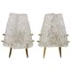 Pair of mid-century brass and textured glass table lamps, Austria, 1950s