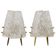 Pair of mid-century brass and textured glass table lamps, Austria, 1950s