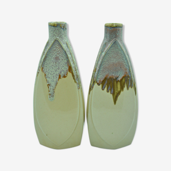 Paire de vases grés signé Cazanov collection céramique 50