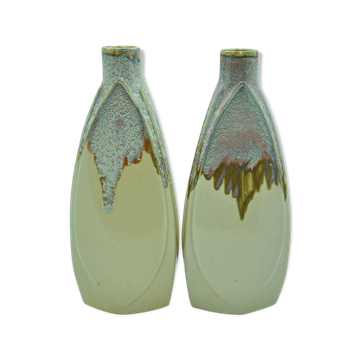 Pair of vases signed Cazanov ceramic collection 50