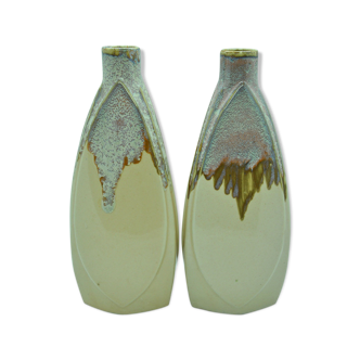 Pair of vases signed Cazanov ceramic collection 50