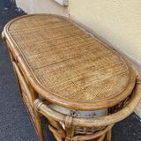 Rattan bamboo table and chairs set