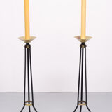 Torchères hollandaises art déco laiton grande église  années 1930