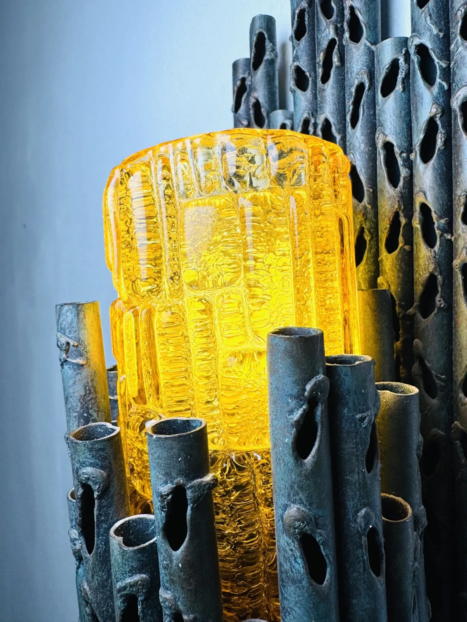Brutalist Wall Lamp By Marcel Fantoni For Fantoni Studio Firenze, Italy, 1960S