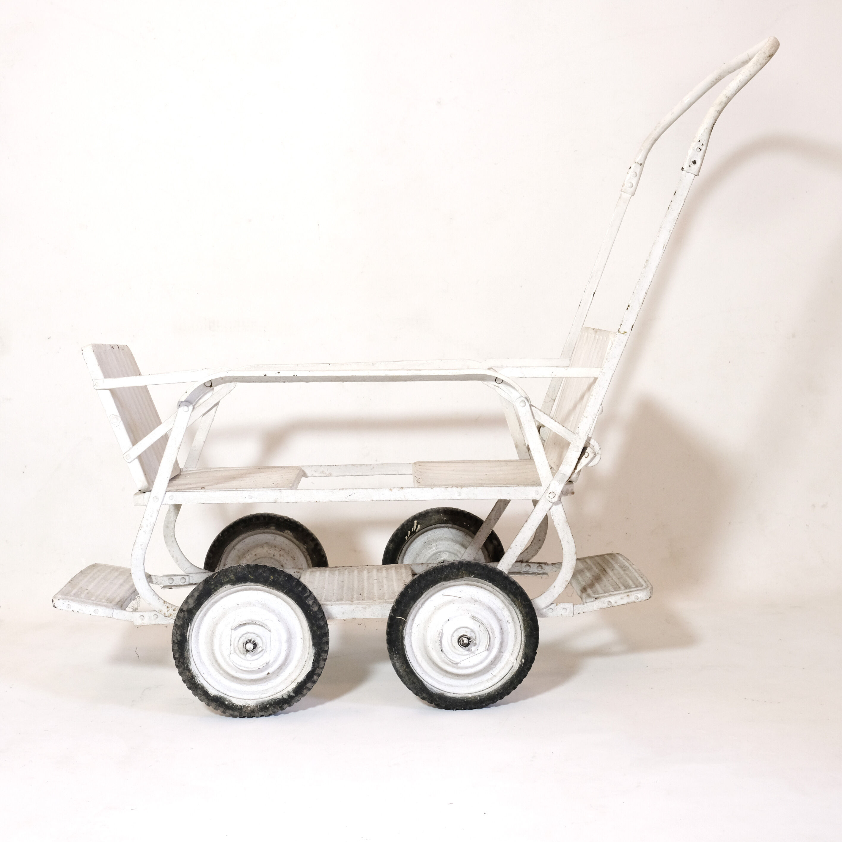 Retro modular double stroller.