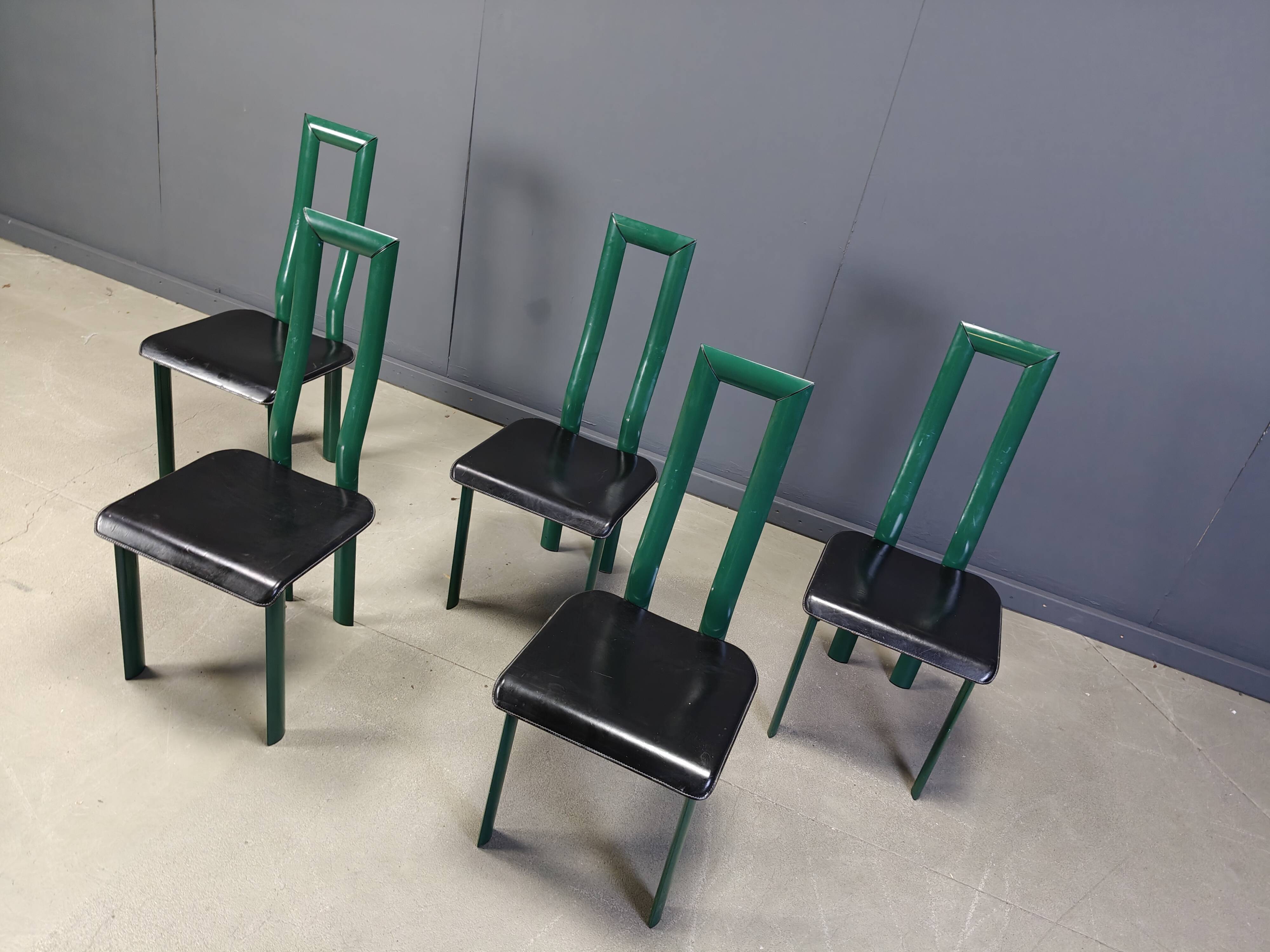 Italian Model Regia Dining Chairs by Antonello Mosca for Ycami, 1980s, Set