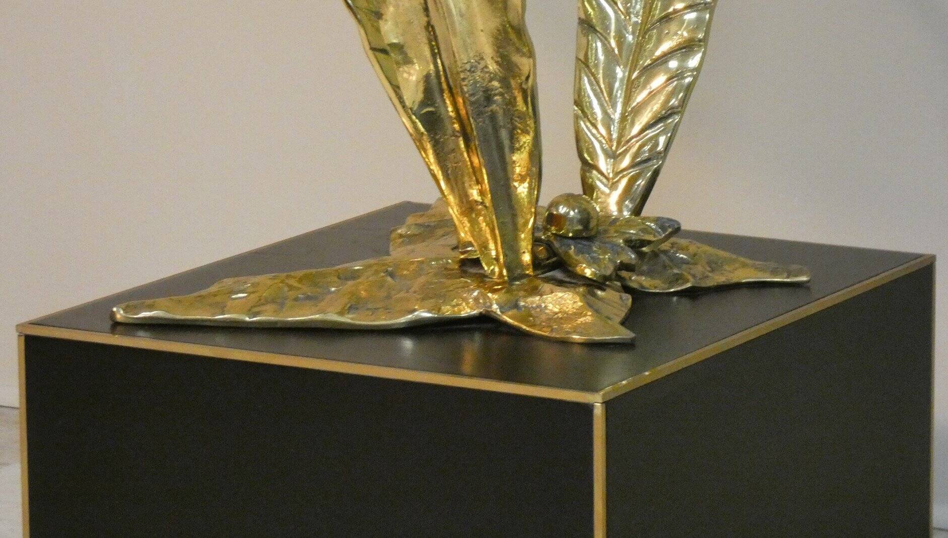 Bronze, brass and crystal table by Gianni Versace for Versace Home, Italy, 1980s.